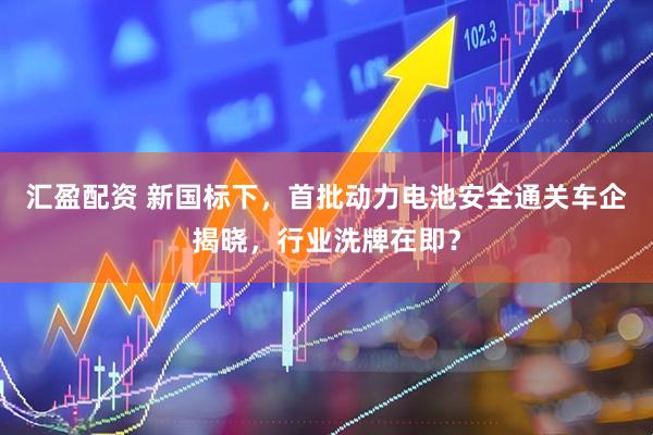 汇盈配资 新国标下，首批动力电池安全通关车企揭晓，行业洗牌在即？